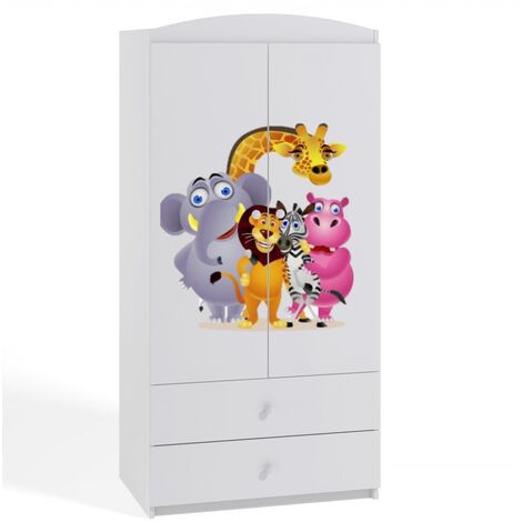 Armoire blanche 2 portes enfant Zoo Drimy