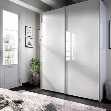 Armoire coulissante blanche 3 portes IDEA-11 avec miroir