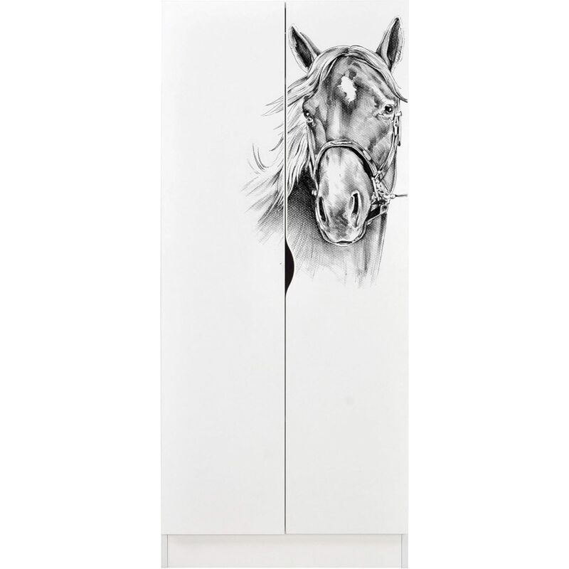 Armoire blanche deux portes ROMA - Cheval