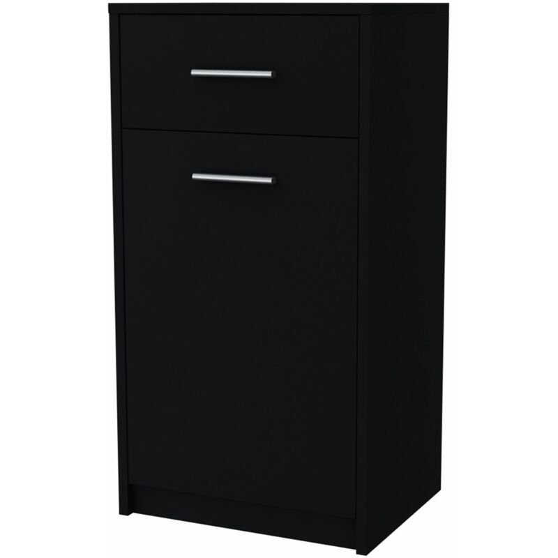 Buffet avec 1 porte et 1 tiroir Noir - Meuble de Rangement Style contemporain - 40 x 35 x 75 cm