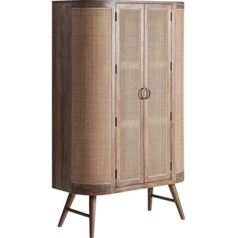 Armoire bois de manguier style nordique marron vieilli - Marron bois vieilli