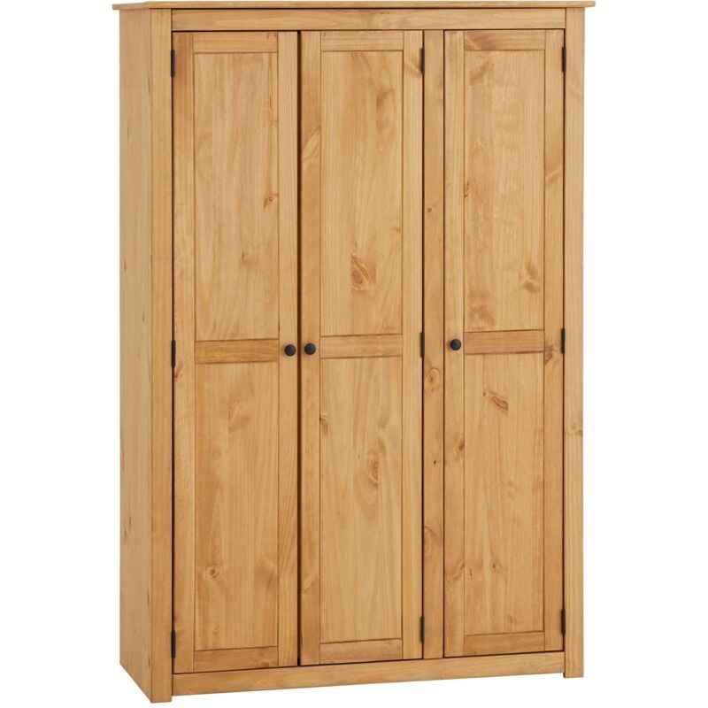 Armoire cancun 3 portes, en pin – Coloris naturel