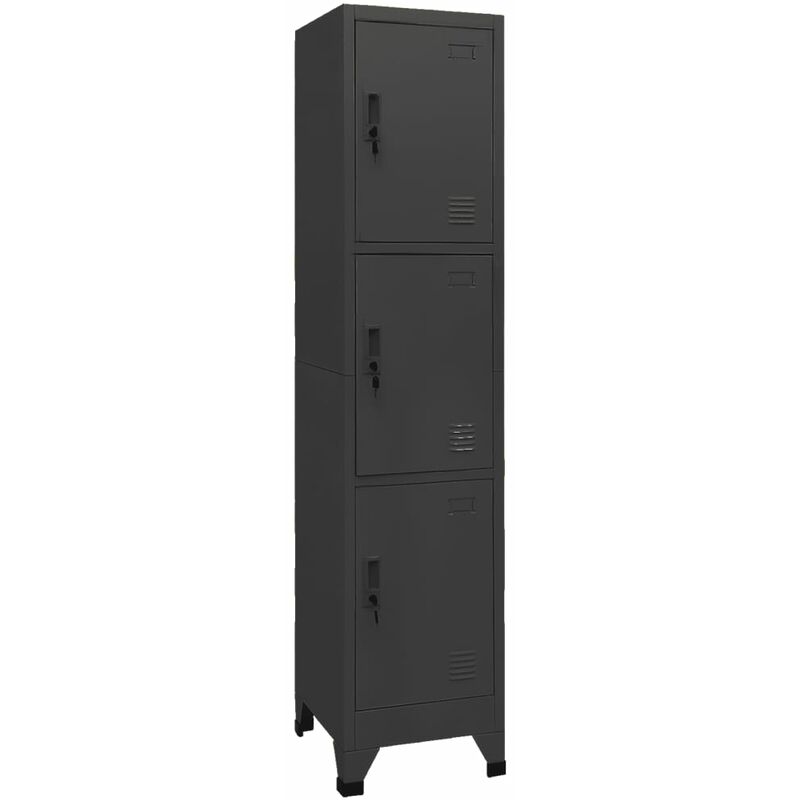 Armoire à casiers Anthracite 38x45x180 cm Acier