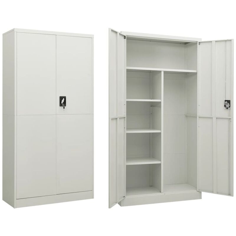 Vidaxl - Armoire à casiers Gris clair 90x40x180 cm Acier Gris clair