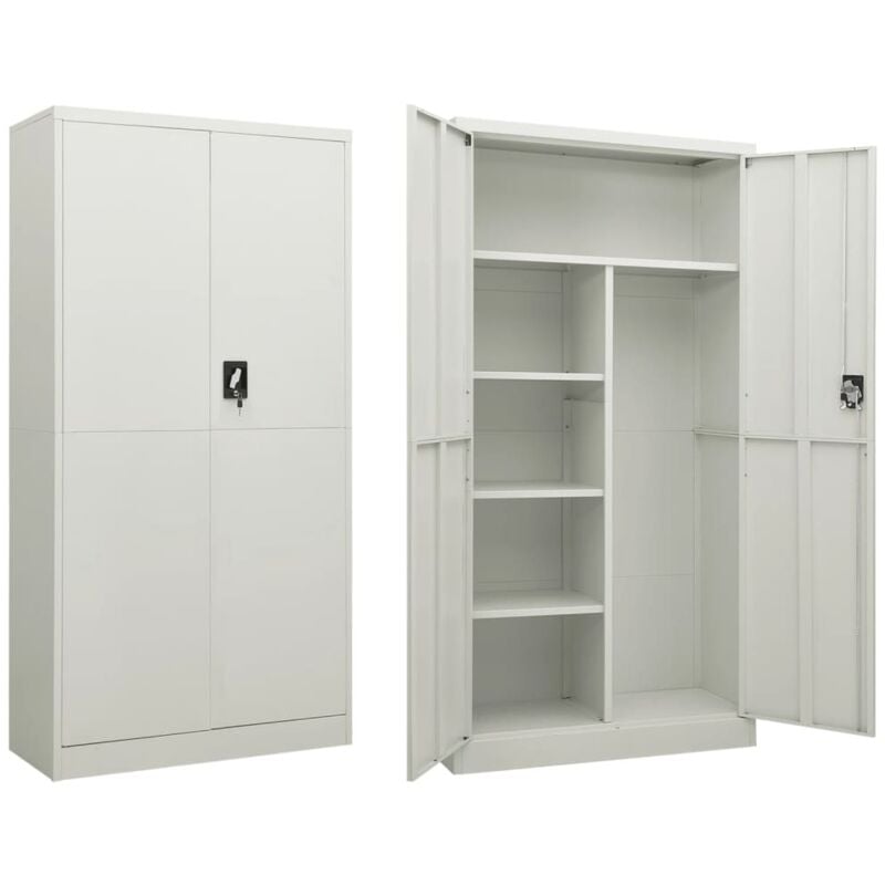 Vidaxl - Armoire à casiers Gris clair 90x40x180 cm Acier