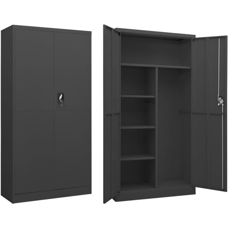 Vidaxl - Armoire à casiers Anthracite 90x40x180 cm Acier