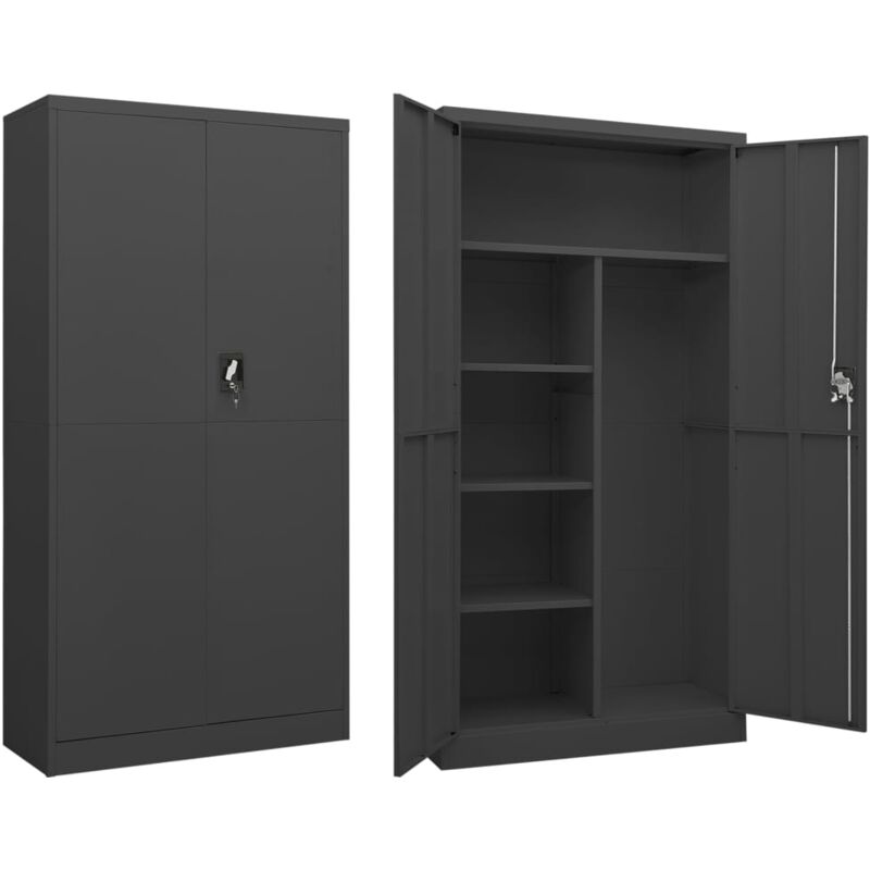 Armoire à casiers Anthracite 90x40x180 cm Acier