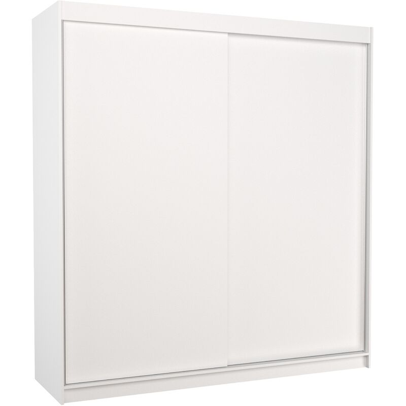 Les Tendances - Armoire chambre adulte blanche 2 portes coulissantes Terika 200cm Les Tendances - Armoire chambre adulte blanche 2 portes coulissantes Terika 200cm