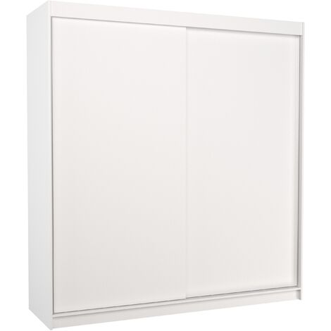 Armoire chambre adulte blanche 2 portes coulissantes Terika 200cm