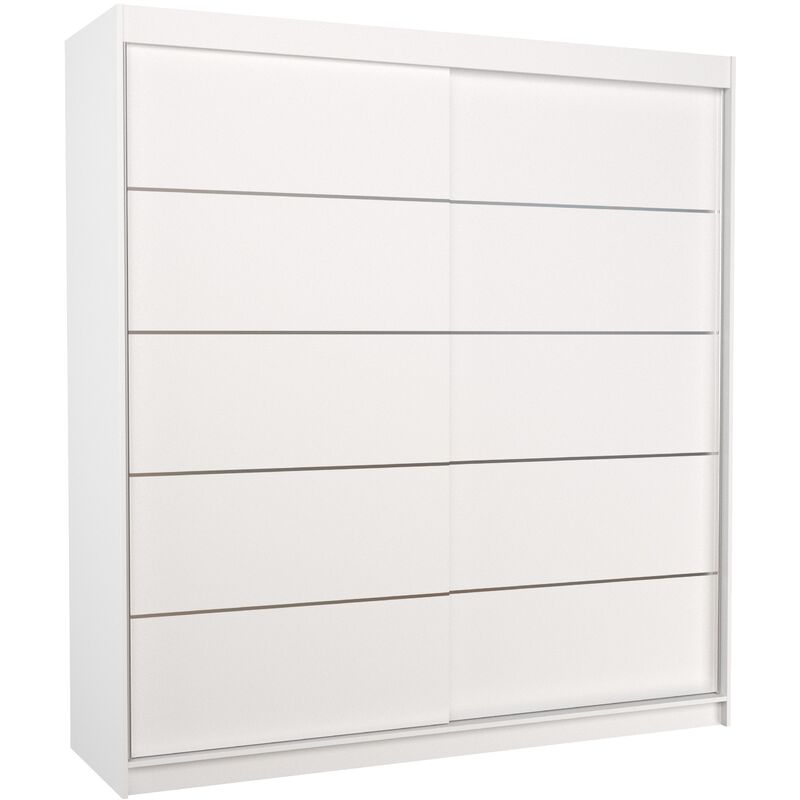 Les Tendances - Armoire chambre adulte blanche 2 portes coulissantes Yvona 200cm