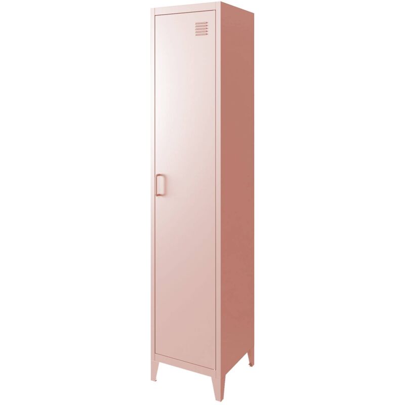 Sweeek - Armoire chambre en métal rose. 4 espaces de rangement
