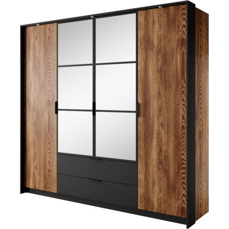 Armoire, châtaigne et anthracite, 223,2 x 210 x 59 cm