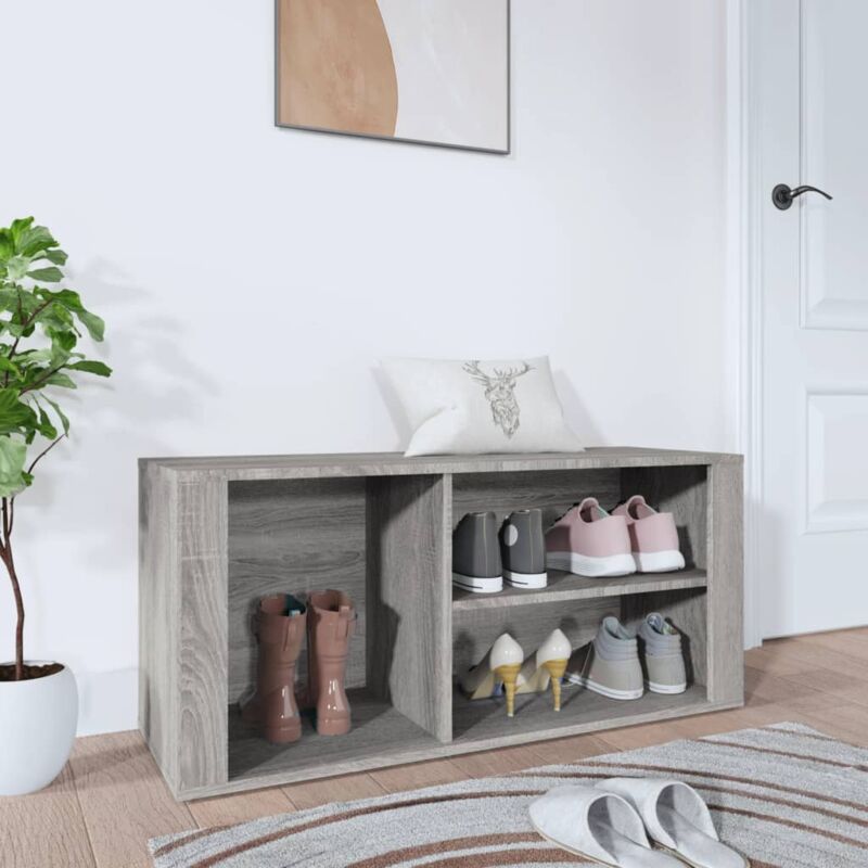 Armoire à chaussures Sonoma gris 100x35x45 cm Bois d'ingénierie vidaXL