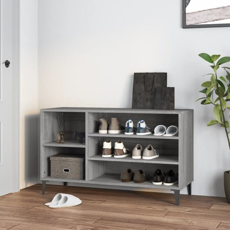 Armoire à chaussures Sonoma gris 102x36x60 cm Bois d'ingénierie vidaXL