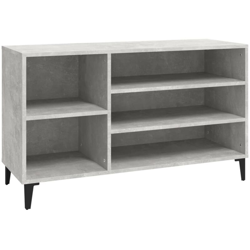 Vidaxl - Armoire à chaussures Gris béton 102x36x60 cm Bois d'ingénierie