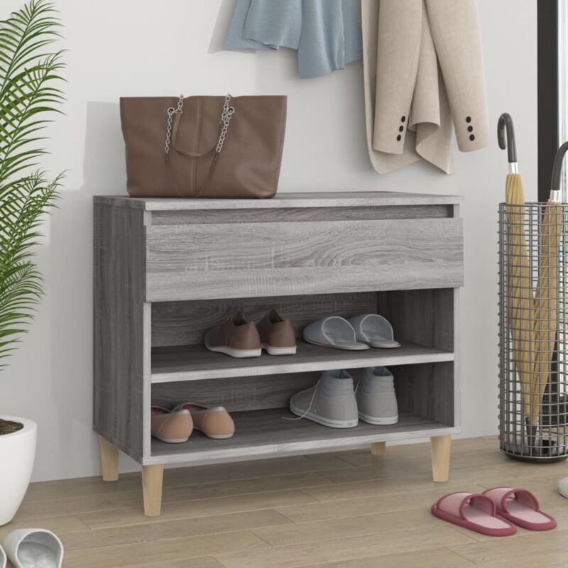 Vidaxl - Armoire à chaussures Sonoma gris 70x36x60 cm Bois d'ingénierie