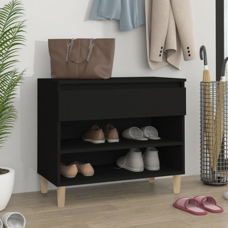 Vidaxl - Armoire à chaussures Noir 70x36x60 cm Bois d'ingénierie