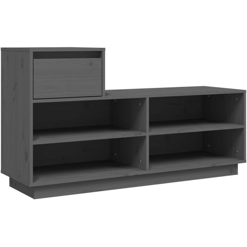 Vidaxl - Armoire à chaussures Gris 110x34x61 cm Bois de pin massif