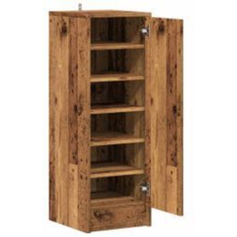 Les Tendances – Armoire à chaussures en bois marron noisette L32xP35xH92 cm – 6 étagères – Porte réversible – Design compact et élégant Les Tendances – Armoire à chaussures en bois marron noisette L32xP35xH92 cm – 6 étagères – Porte réversible – Design compact et élégant