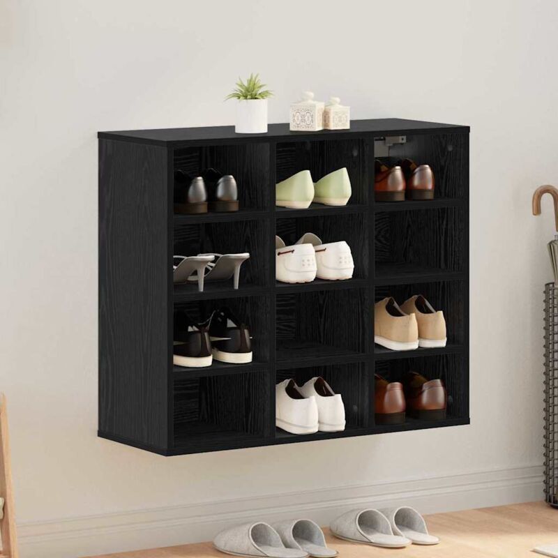 Vidaxl - Cabinet à chaussures Chêne noir 103x30x51 cm Bois d'ingénierie