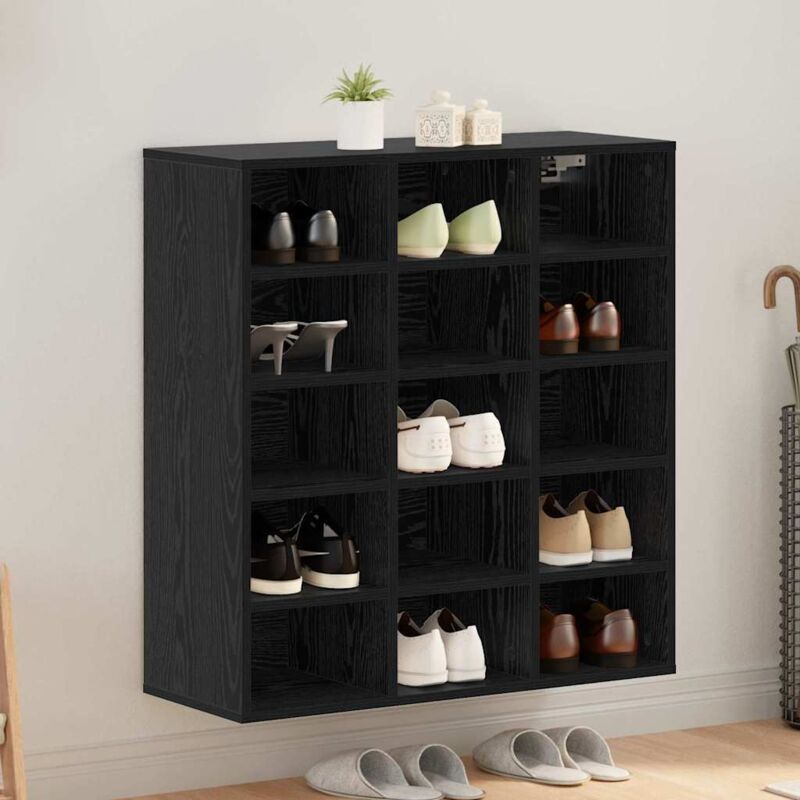 Vidaxl - Cabinet à chaussures Chêne noir 103x30x51 cm Bois d'ingénierie