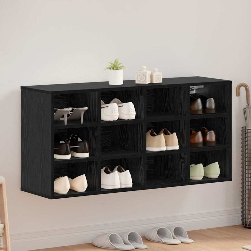 Vidaxl - Cabinet à chaussures Chêne noir 103x30x51 cm Bois d'ingénierie