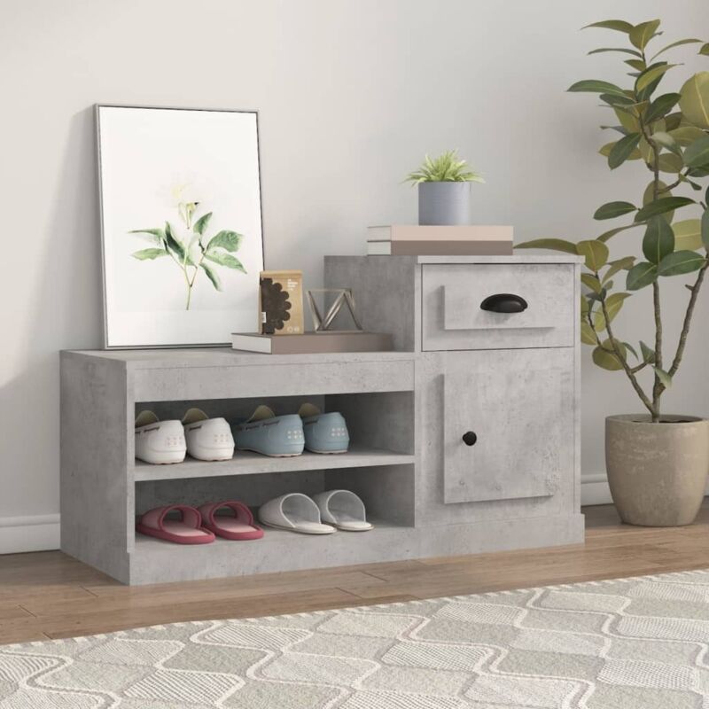 Vidaxl - Armoire à chaussures gris béton 100x42x60 cm bois d'ingénierie