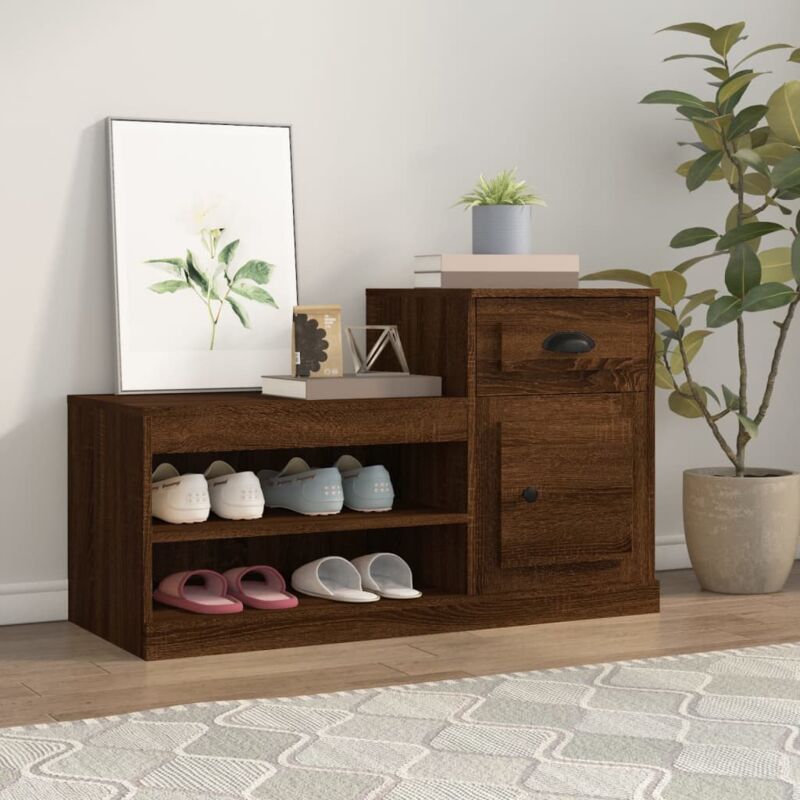 Vidaxl - Armoire à chaussures chêne marron 100x42x60cm bois d'ingénierie