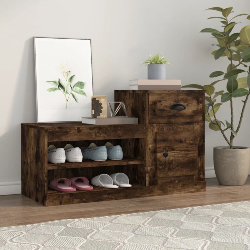 Vidaxl - Armoire à chaussures chêne fumé 100x42x60 cm bois d'ingénierie
