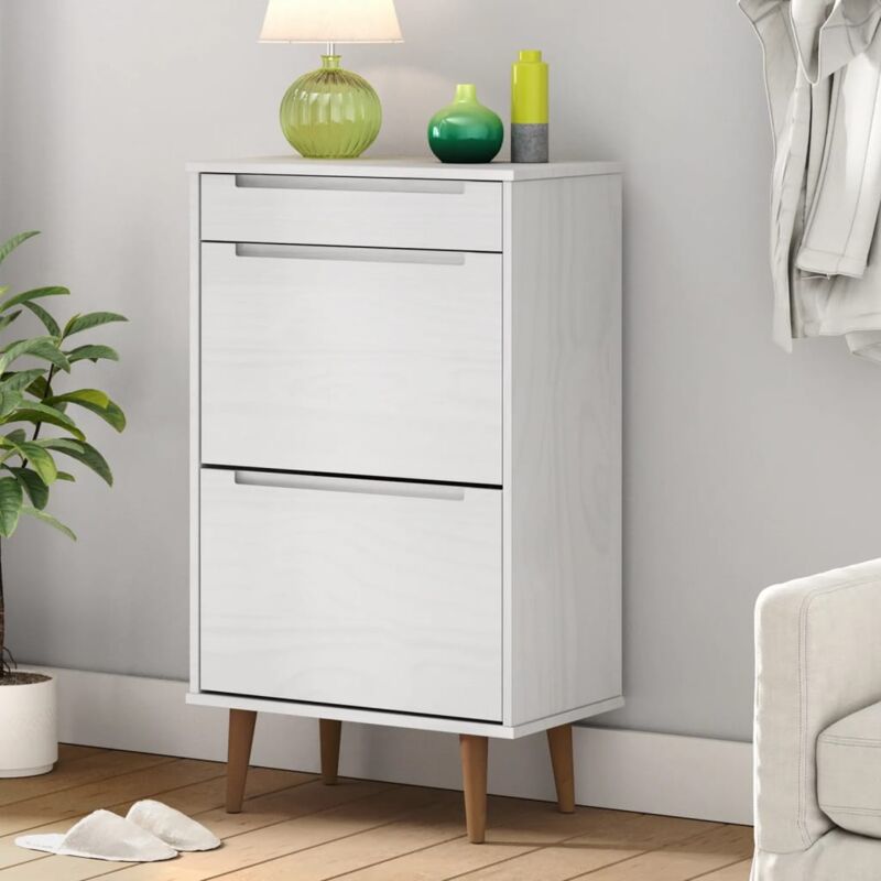 Vidaxl - Armoire à chaussures molde Blanc 59,5x35x103 cm Bois de pin