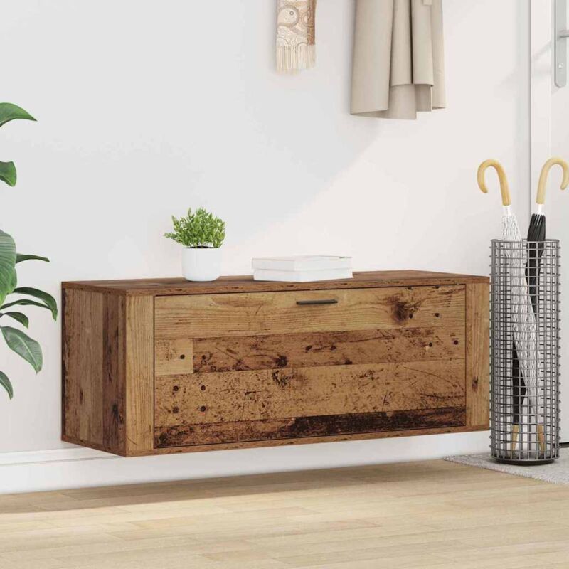 Vidaxl – Meuble à chaussures mural en bois d'ingénierie – Dimensions 100 x 35 x 38 cm – 2 étagères – Finition mate élégante