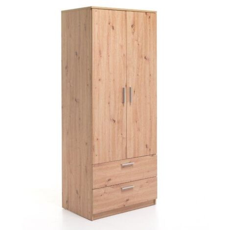 Armoire Chelsea 2 Portes et 2 Tiroirs 80 x 53 x 196H cm