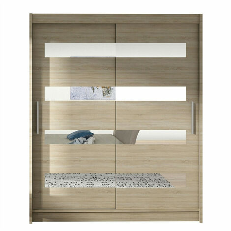 Armoire Closico 136, Sonoma chêne, 200x150x58cm, Portes d'armoire: Coulissantes, Nombre d'étagères: 5