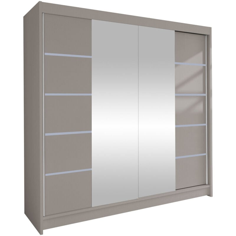 Arredamento1 - Armoire Closico 154, Cachemire, 215x180x58cm, Portes d'armoire: Coulissantes, Nombre d'étagères: 0