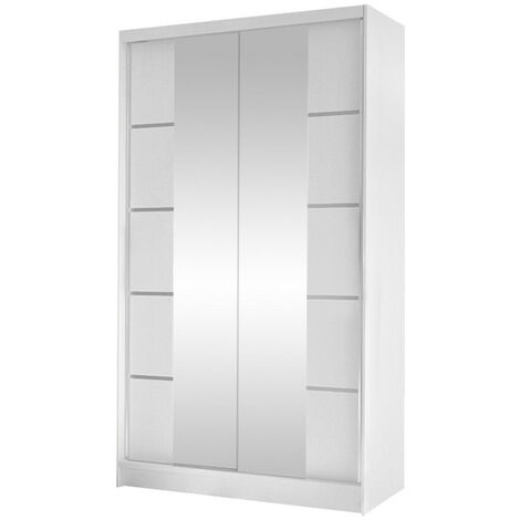 Armoire Closico 168, Blanc, 200x100x58cm, Portes d'armoire: Coulissantes, Nombre d'étagères: 4