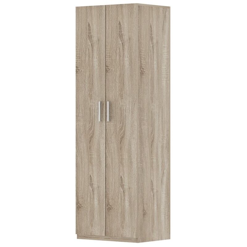 Meublorama - Armoire, collection tom, 2 portes 60 cm chêne sonoma