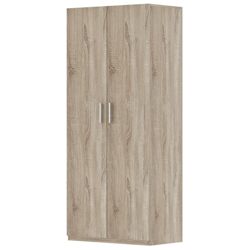Meublorama - Armoire 2 portes tom – Chêne sonoma – Largeur 80 cm