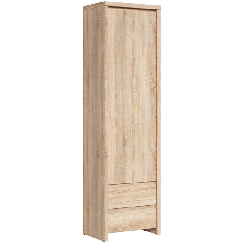 Petits-meubles - Armoire colonne 1 porte 2 tiroirs Soren Bois