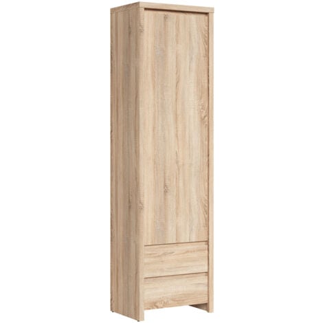 Armoire colonne 1 porte 2 tiroirs Soren Bois