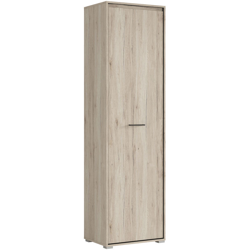 Armoire colonne 1 porte Abriel Bois et Anthracite