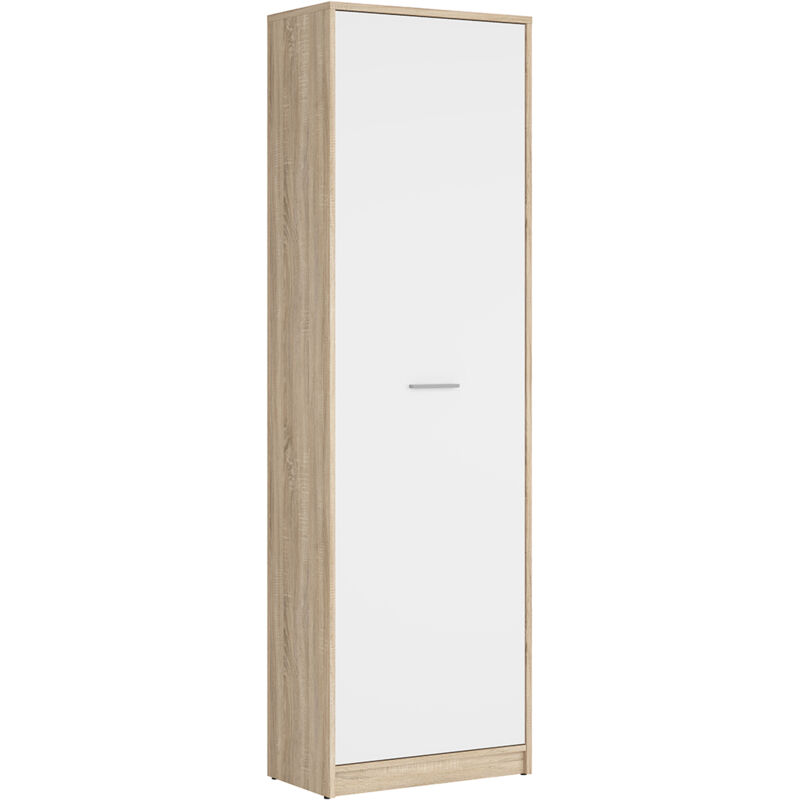 Petits-meubles - Armoire colonne 1 porte Ewen Bois et Blanc