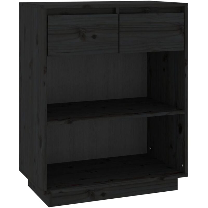 Vidaxl - Armoire console Noir 60x34x75 cm Bois de pin solide