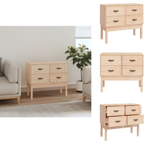 Armoire console 90x40x78 cm Bois de pin solide - Meuble De Rangement - Buffet - Commode - Armoire Console - Meuble Entrée