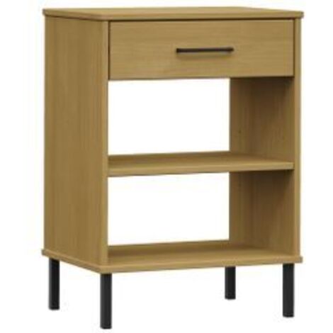 Armoire console avec pieds en métal Marron Bois pin massif OSLO