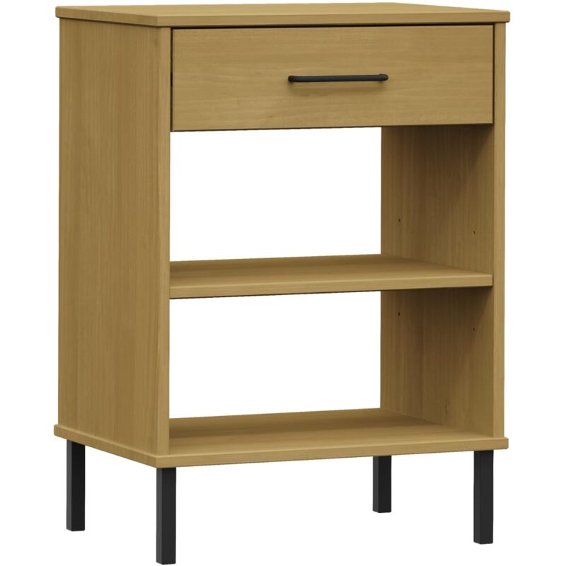 Vidaxl - Armoire console avec pieds en métal Marron Bois pin massif oslo