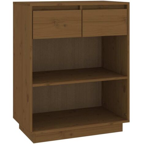 Armoire console Design moderne, Armoire Etagère de rangement, Marron miel 60x34x75 cm Bois de pin solide OIB7707E
