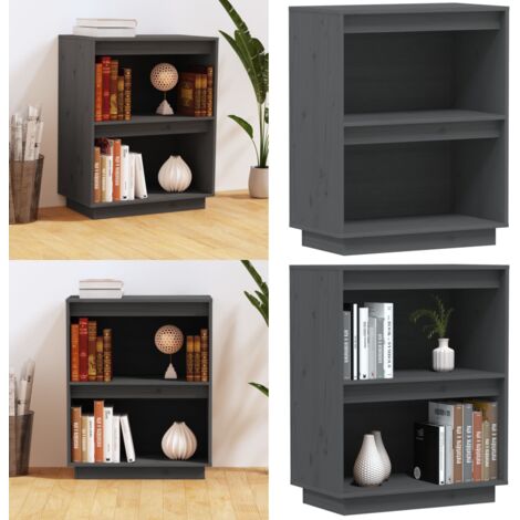 Armoire console Gris 60x34x75 cm Bois de pin solide - Buffet - Meuble De Rangement - Armoire Console - Commode - Bois Massif - Home & Living