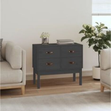Armoire console Gris 90x40x78 Bois de pin solide