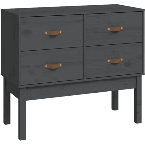 Armoire console  Meuble de Rangement Commode Gris 90x40x78 cm Bois de pin solide 98658