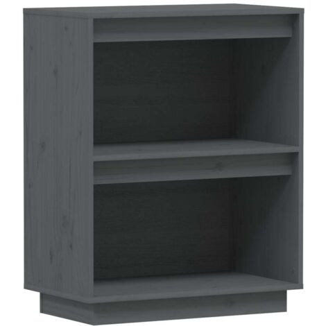 Armoire console meuble de rangement Gris 60x34x75 cm Bois de pin solide -43300